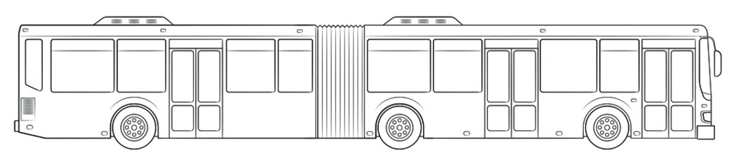 Classic city bus line illustration