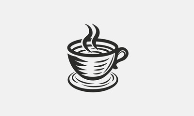 Coffee cup vintage icon. Coffee mug for logo, poster, label, emblem, menu design. Vector illustration 