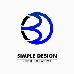 Obraz premium letter b logo. blue icon in circle shape letter b. simple and creative logo. Abstract business logo icon design template
