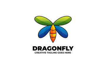 Dragonfly Mascot Logo in Watercolor Style