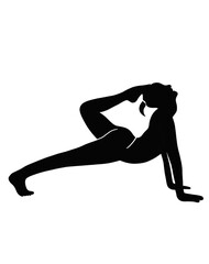 silhouette, - girl exercise free time for yoga
