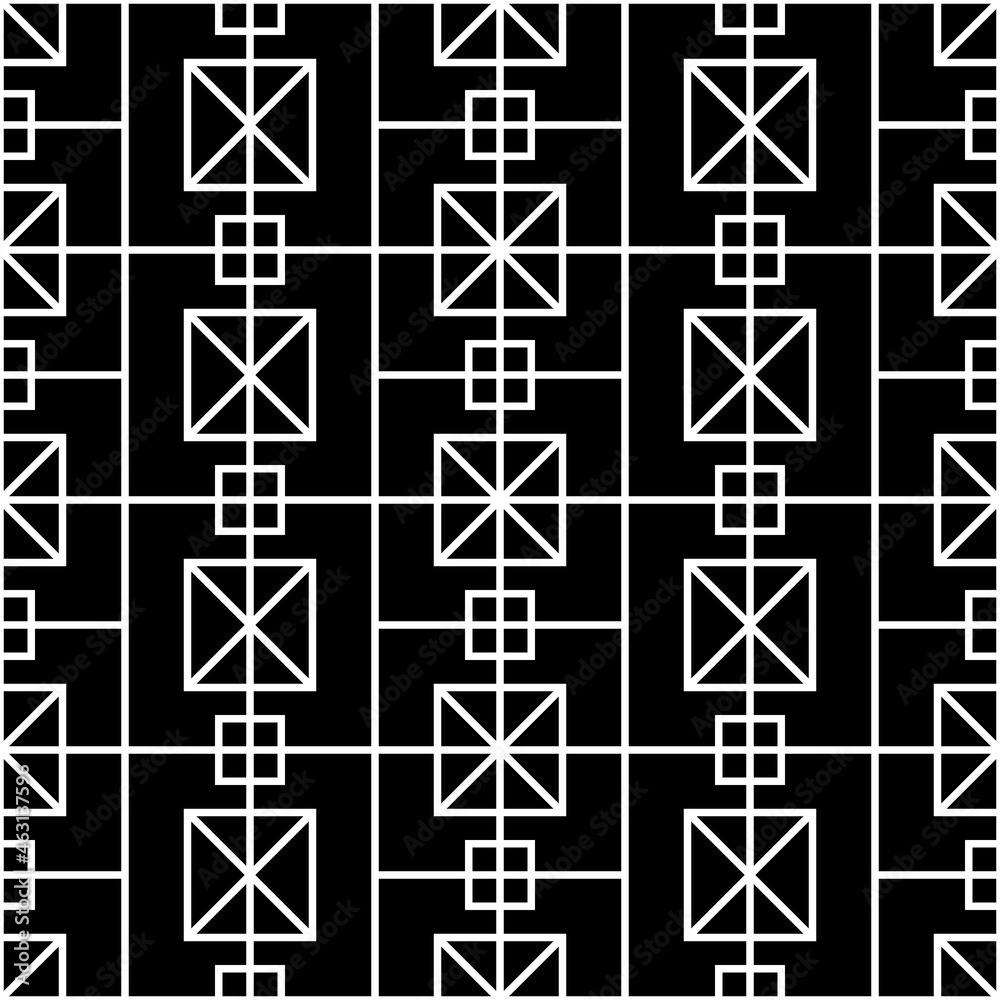 Poster abstract geometric white web and black background. vector. repeated seamless squares windows.