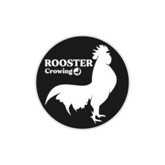 Rooster Chicken crowing Silhouette Logo Design Inspiration