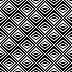 Black and white abstract rhombs. Vector wallpaper or pattern with monochrome rhombuses shapes.