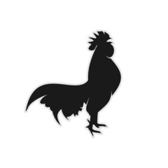 Rooster Chicken crowing Silhouette Logo Design Inspiration