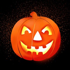 Halloween pumpkin on black. Halloween party. Pumpkins party