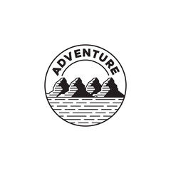 Beauty Mountains, Rock, adventure logo design