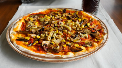 A Vegan Pizza, Meatless and Dairy Product Free