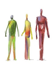 watercolor architectural body anatomy sketch 