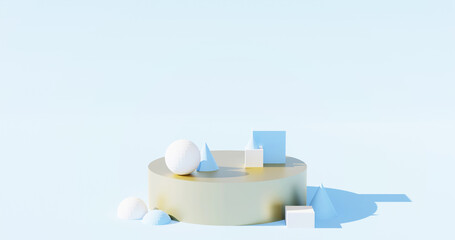 The podium is realistic. 3d rendering.