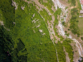 Aerial view of Stara Planina Mountain near village of Zasele, Bulgaria