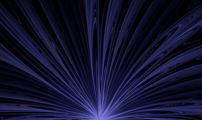Abstract fractal blue rays on black background