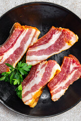 raw ribs fresh meat pork spice paprika meal snack on the table copy space food background rustic 