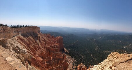 Bryce Canyon National Park in Utah.Rocky mountains erode and color a variety of landscapes. 
View of Rainbow Point.
