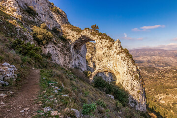 Natural monument els arcs in Castell de Castells in the Valencia community, Alicante, Spain