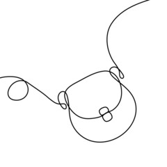 Linear drawing of handbag.