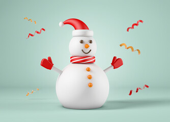 Snowman isolated from the background, Christmas and New Year concept