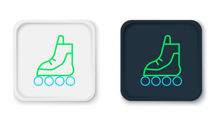 Line Roller skate icon isolated on white background. Colorful outline concept. Vector