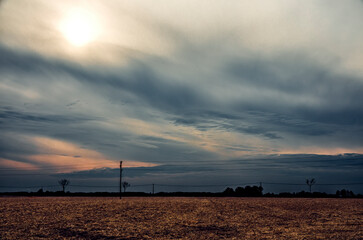 Thunder storm mood above a field