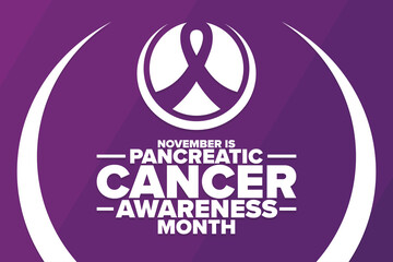November is Pancreatic Cancer Awareness Month. Holiday concept. Template for background, banner, card, poster with text inscription. Vector EPS10 illustration.