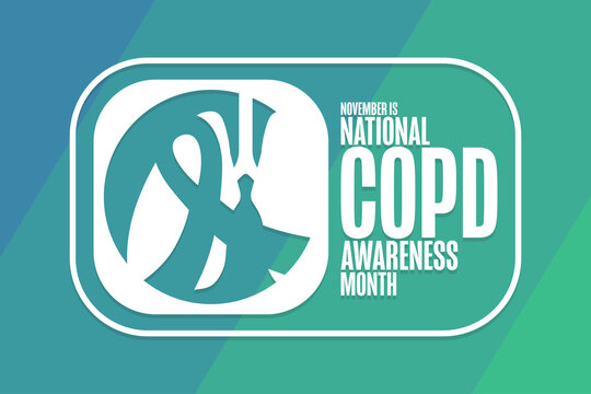 November is National COPD Awareness Month. Holiday concept. Template for background, banner, card, poster with text inscription. Vector EPS10 illustration.