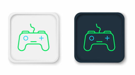 Line Gamepad icon isolated on white background. Game controller. Colorful outline concept. Vector