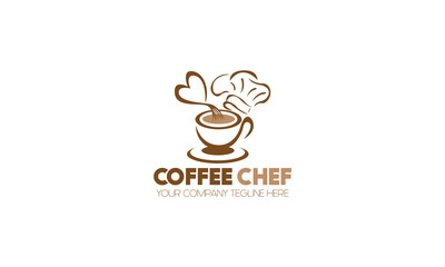 Coffee Chef Logo Design Vector
