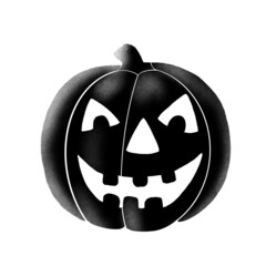 Halloween pumpkin on black. Halloween party. Pumpkins party