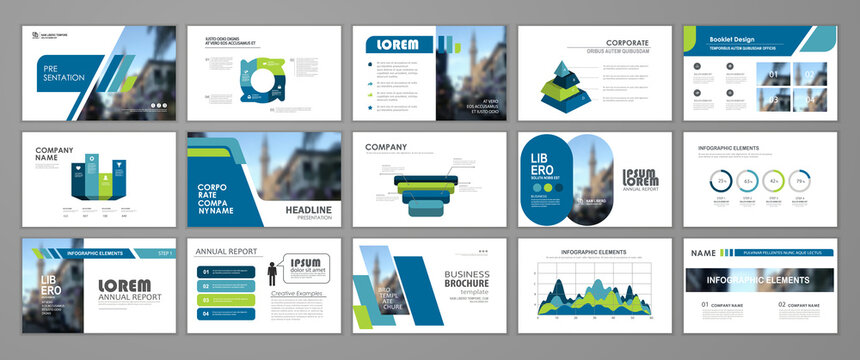 Modern presentation slide templates. Infographic elements template  set for web, print, annual report brochure, business flyer leaflet marketing and advertising template. Vector Illustration