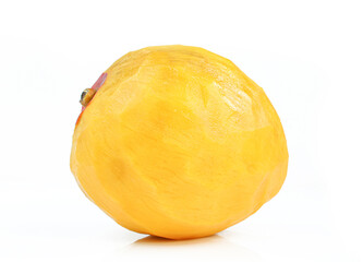 Single peeled off mango isolated on white background
