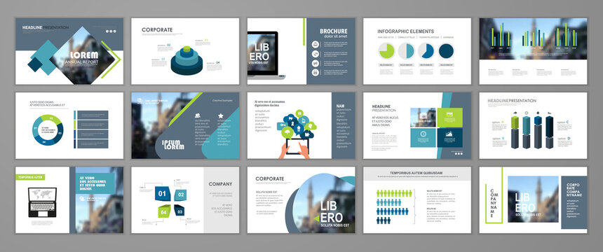 Abstract presentation slide templates. Infographic elements template  set for web, print, annual report brochure, business flyer leaflet marketing and advertising template. Vector Illustration