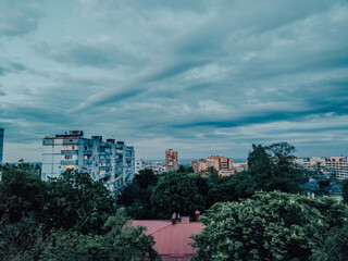 clouds over city