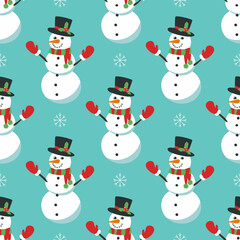 Funny snowmen. Christmas pattern.