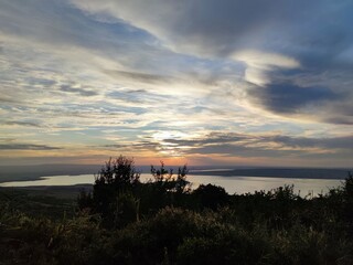 sunset over the river