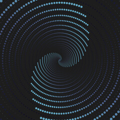 Blue dots backdrop spiral. Abstract background with spiral. Spiral dotted background. Gradient. Vector illustration.