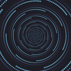 Blue dots backdrop spiral. Abstract background. Spiral dotted background. Gradient. Vector illustration.