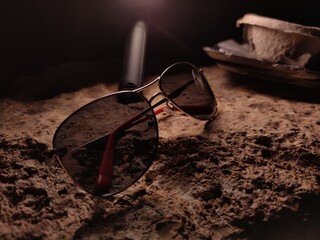 sunglasses on the sand