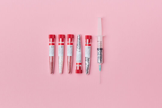 Test tubes and syringe