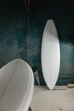 surf boards and saw in surfers studio