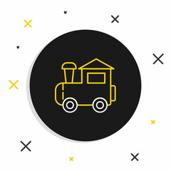 Line Toy train icon isolated on white background. Colorful outline concept. Vector