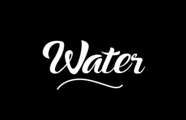 Water hand written text word for design. Can be used for a logo