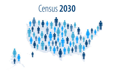 Population map of the United States for the upcoming 2030 census	