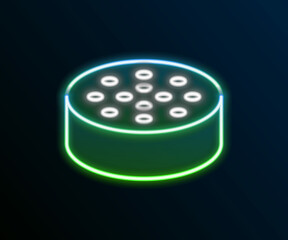 Glowing neon line Water sensor icon isolated on black background. Colorful outline concept. Vector