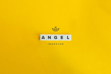 Angel Investor Banner, Icon and Conceptual Image. Minimal aesthetics.