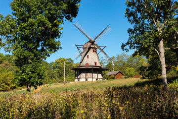 Old Dutch windmill. - obrazy, fototapety, plakaty