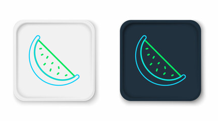 Line Watermelon icon isolated on white background. Colorful outline concept. Vector