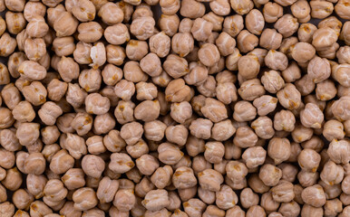 White Channa or Chickpeas Top Angle Flat-lay  Background or Texture