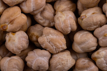 White Channa or Chickpeas Top Angle Flat-lay  Background or Texture Macro or Micro