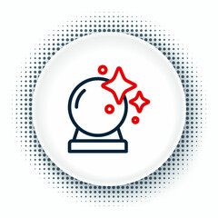 Line Magic ball icon isolated on white background. Crystal ball. Colorful outline concept. Vector