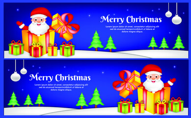 Flat design christmas banners template